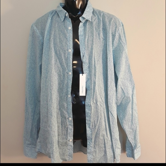 Calvin Klein NWT XXL blue Button Down Shirt - Picture 2 of 5